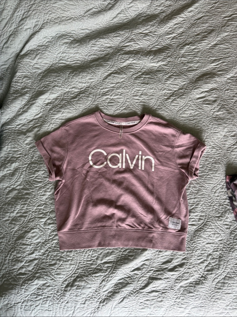 Calvin Klein Lilac Crewneck Sweatshirt with White Logo